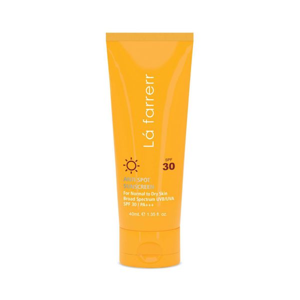 کرم ضد آفتاب SPF30 پوست خشک و معمولی لافارر ضدلک و بدون رنگ La Farrerr Anti Spot and Sunscreen